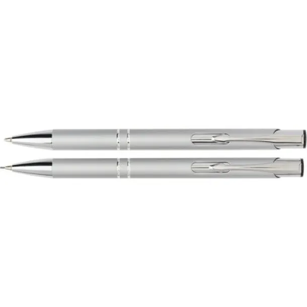  Writing set, ball pen and mechanical pencil silver