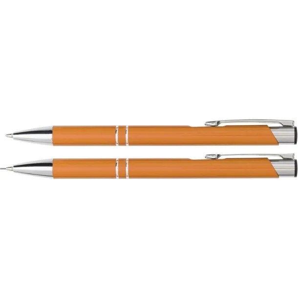  Writing set, ball pen and mechanical pencil orange