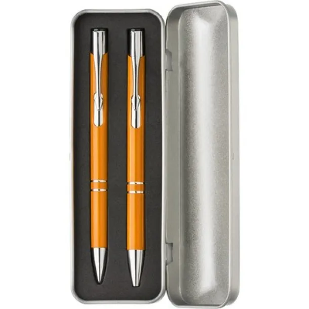  Writing set, ball pen and mechanical pencil orange