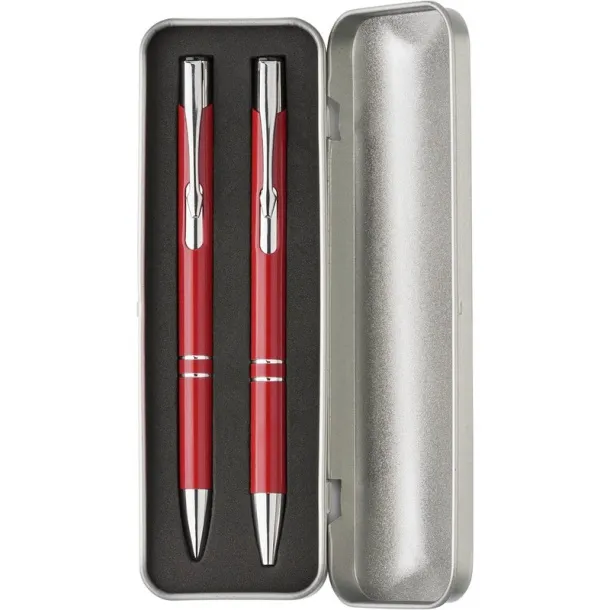  Writing set, ball pen and mechanical pencil red