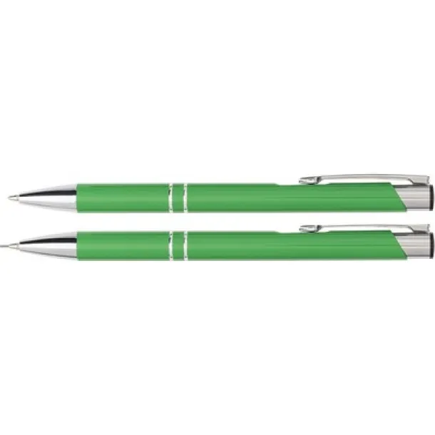  Writing set, ball pen and mechanical pencil light green