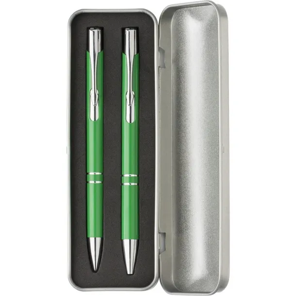  Writing set, ball pen and mechanical pencil light green