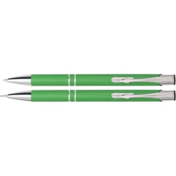  Writing set, ball pen and mechanical pencil light green