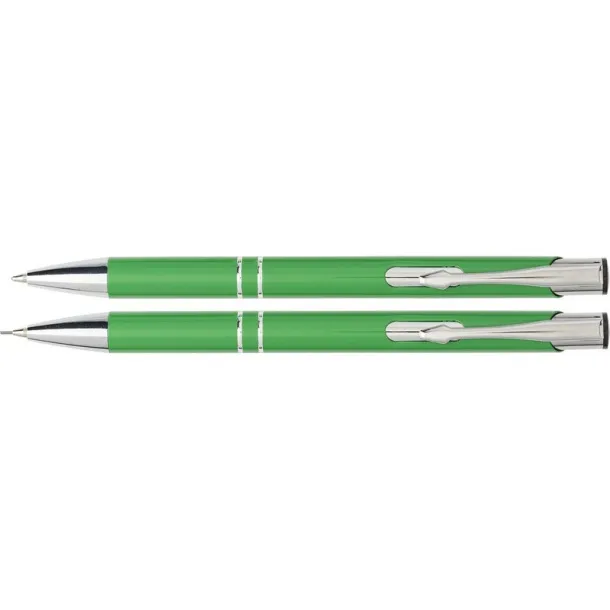  Writing set, ball pen and mechanical pencil light green