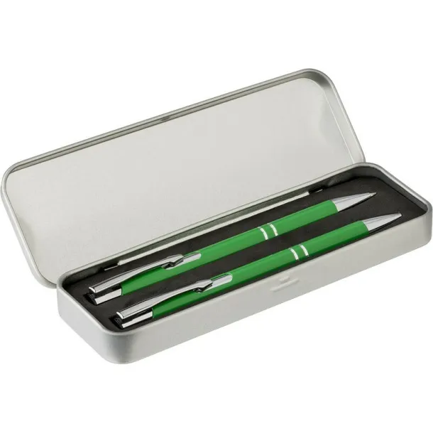  Writing set, ball pen and mechanical pencil light green