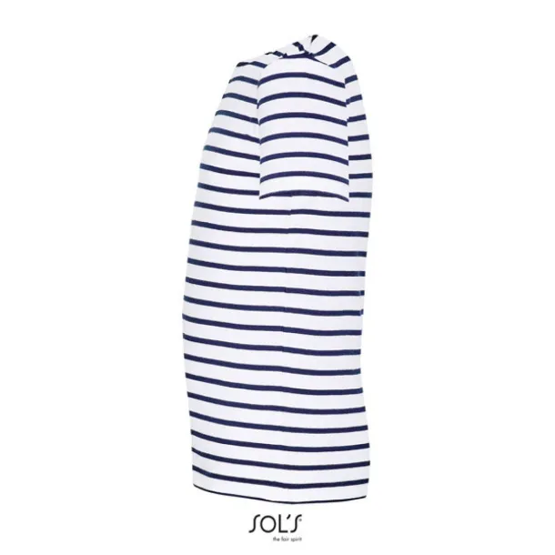 SOL'S MILES  KIDS ROUND NECK STRIPED T-SHIRT - SOL'S White Navy