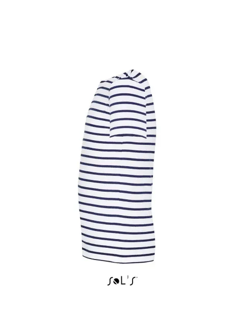 SOL'S MILES  KIDS ROUND NECK STRIPED T-SHIRT - SOL'S White Navy