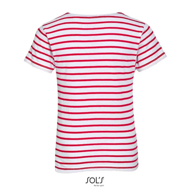 SOL'S MILES  KIDS ROUND NECK STRIPED T-SHIRT - SOL'S White Red