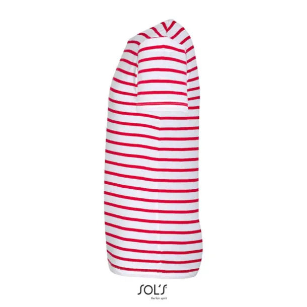 SOL'S MILES  KIDS ROUND NECK STRIPED T-SHIRT - SOL'S White Red