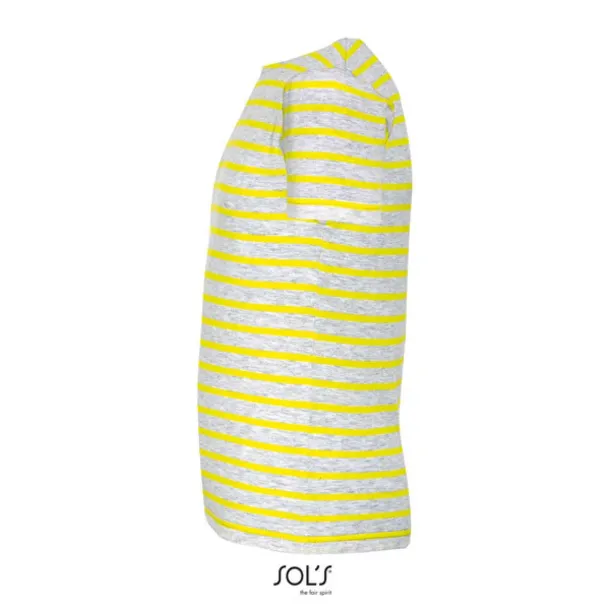 SOL'S MILES  KIDS ROUND NECK STRIPED T-SHIRT - SOL'S Ash Lemon