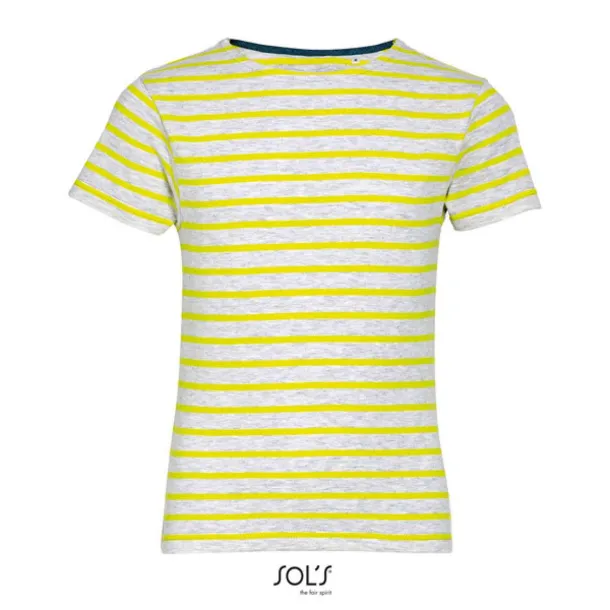 SOL'S MILES  KIDS ROUND NECK STRIPED T-SHIRT - SOL'S Ash Lemon