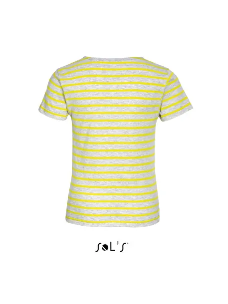 SOL'S MILES  KIDS ROUND NECK STRIPED T-SHIRT - SOL'S Ash Lemon