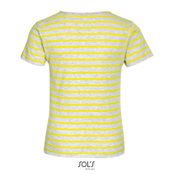 SOL'S MILES  KIDS ROUND NECK STRIPED T-SHIRT - SOL'S Ash Lemon