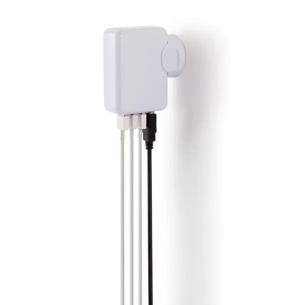  Travel plug with 4 USB ports - XD Collection White 