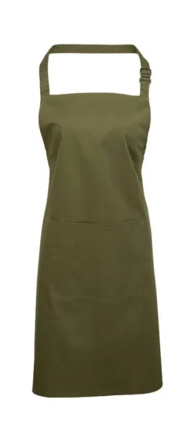  ‘COLOURS’ BIB APRON WITH POCKET - Premier Olive