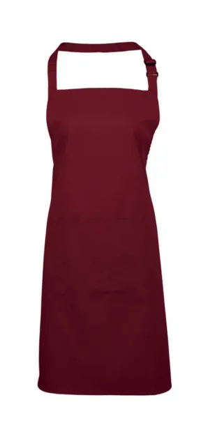  ‘COLOURS’ BIB APRON WITH POCKET - Premier Burgundy