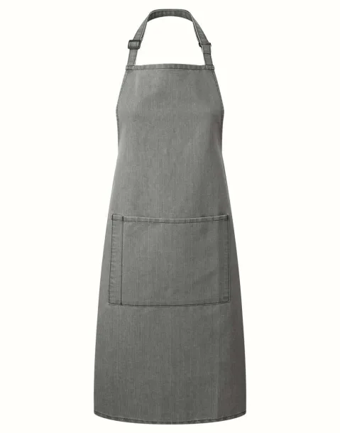  ‘COLOURS’ BIB APRON WITH POCKET - Premier Grey Denim