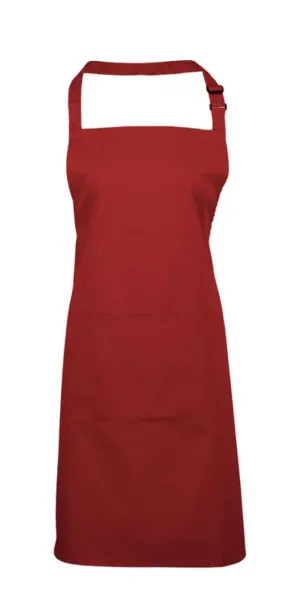  ‘COLOURS’ BIB APRON WITH POCKET - Premier Red