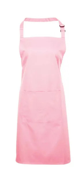  ‘COLOURS’ BIB APRON WITH POCKET - Premier Pink