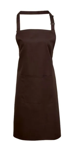  ‘COLOURS’ BIB APRON WITH POCKET - Premier Brown