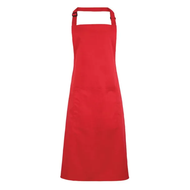  ‘COLOURS’ BIB APRON WITH POCKET - Premier Strawberry Red