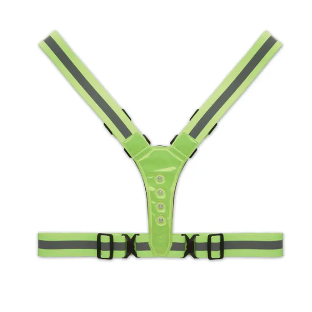 ROUNDVISIBLE Reflective body belt with LED Neon green