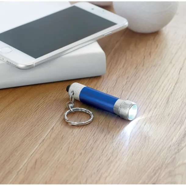 ARIZO Aluminium torch with key ring Blue