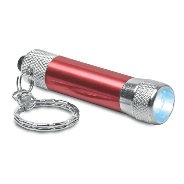 ARIZO Aluminium torch with key ring Red