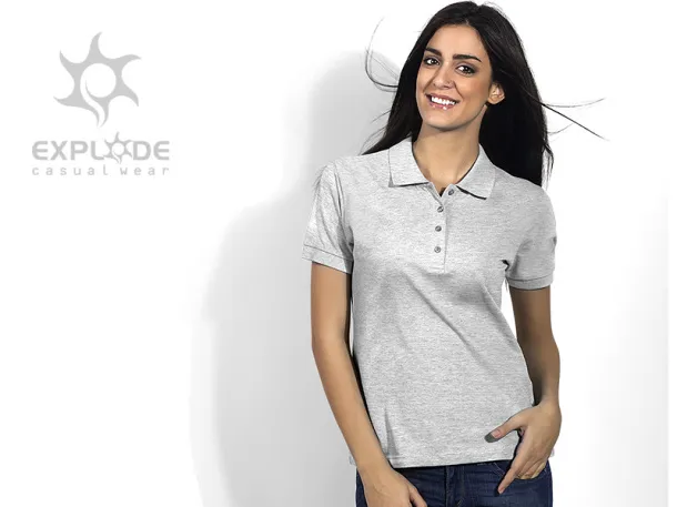 SUNNY women’s polo shirt - EXPLODE Pepeljasto svijetlosiva