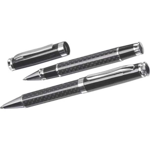  Writing set, ball pen and roller ball pen Crna