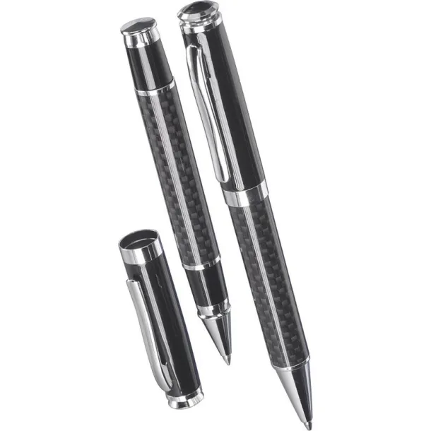  Writing set, ball pen and roller ball pen Crna