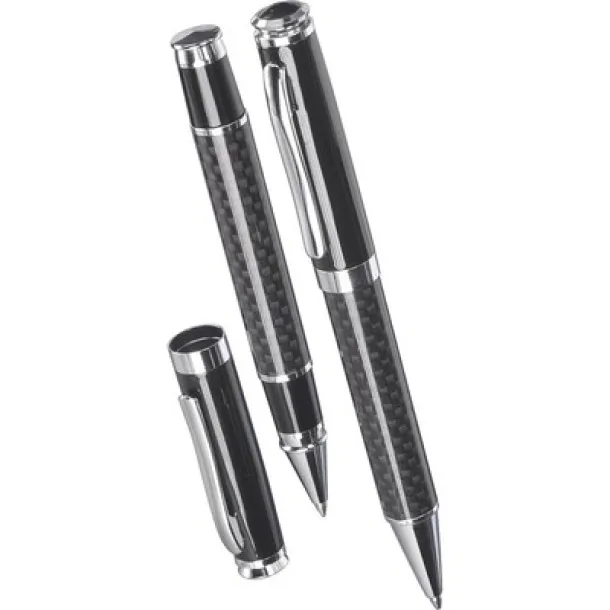 Writing set, ball pen and roller ball pen Crna