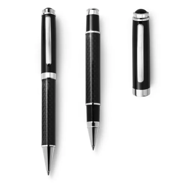  Writing set, ball pen and roller ball pen Crna