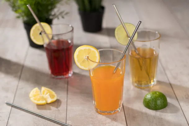 ROKKO Straw set srebrny