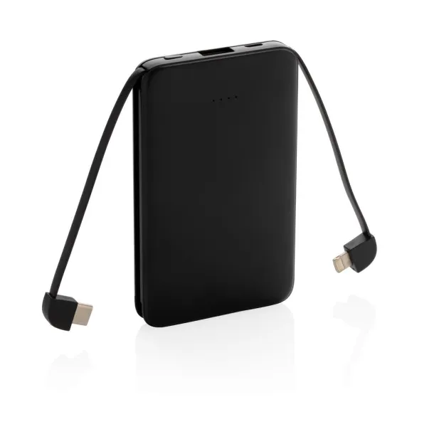  Prijenosna baterija s integriranim kabelom, 5 000 mAh - XD Collection Crna