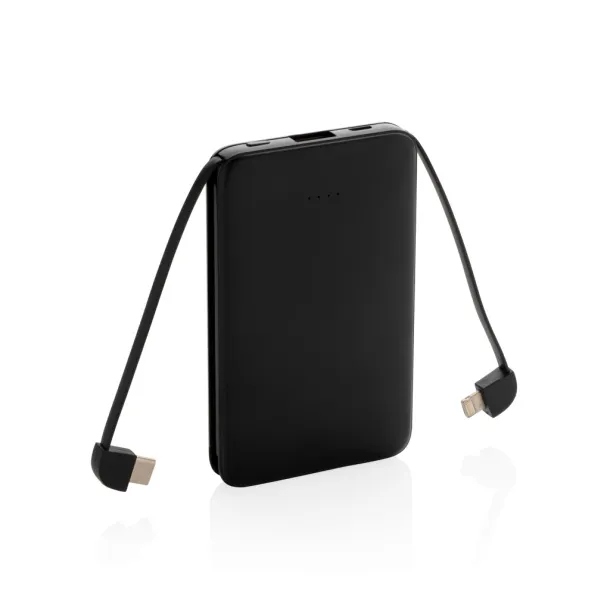  Prijenosna baterija s integriranim kabelom, 5 000 mAh - XD Collection Crna