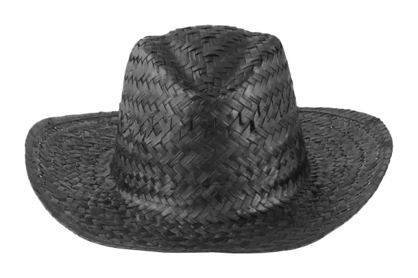 Splash straw hat Black