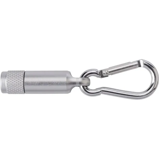 Mini torch 1 LED with carabiner Srebrna