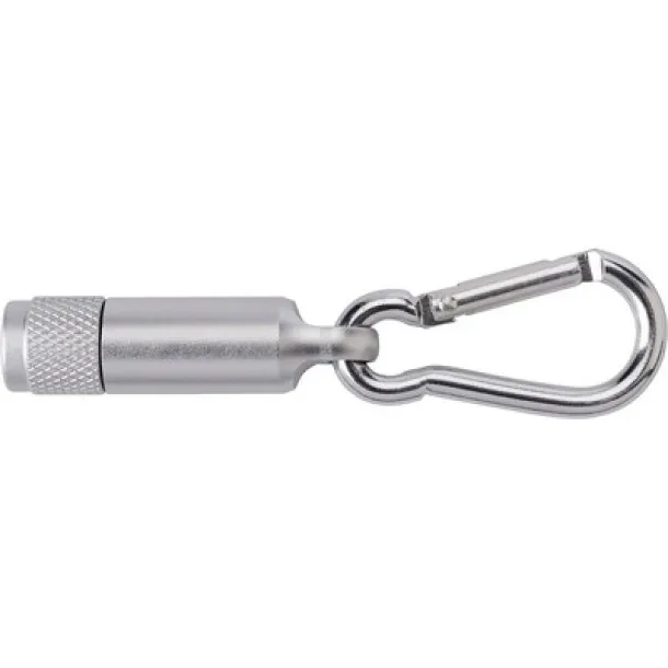  Mini torch 1 LED with carabiner Srebrna