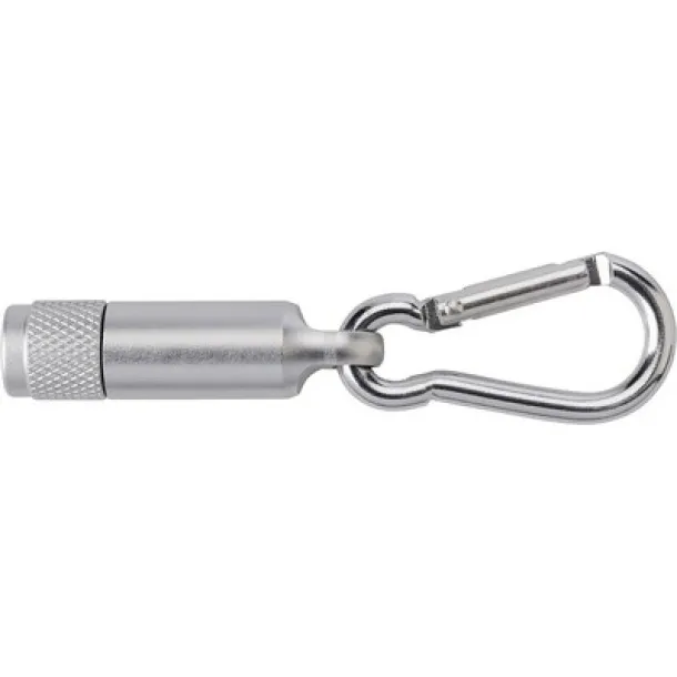  Mini torch 1 LED with carabiner Srebrna