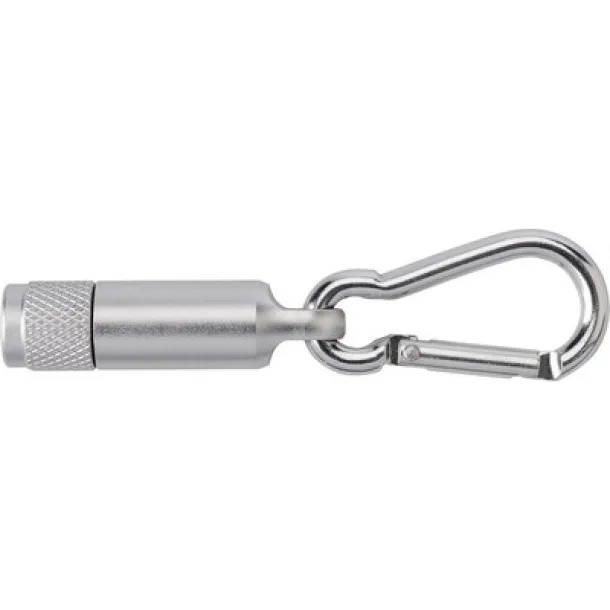  Mini torch 1 LED with carabiner silver