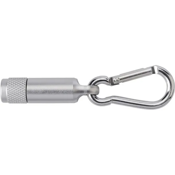  Mini torch 1 LED with carabiner Srebrna
