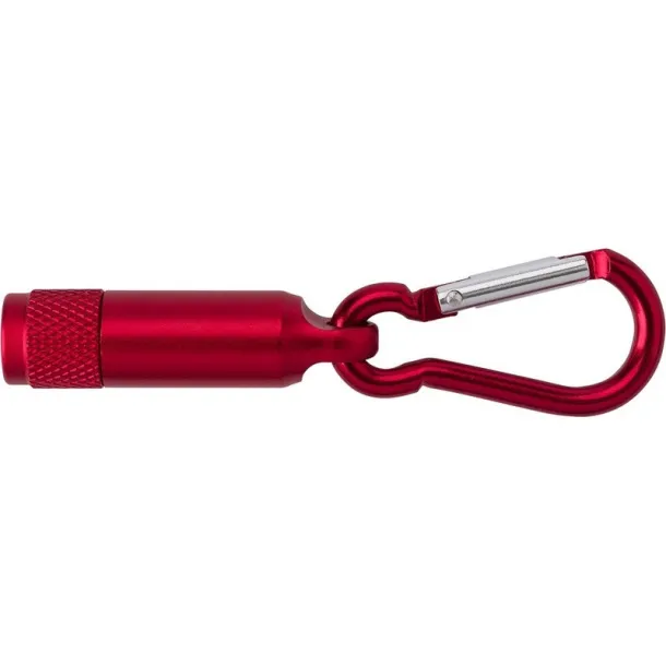  Mini torch 1 LED with carabiner Crvena