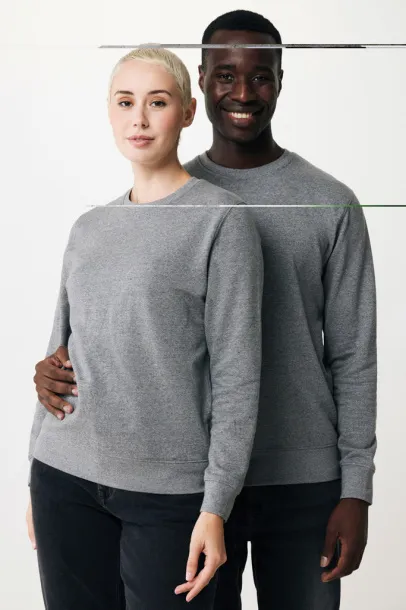  Iqoniq Etosha lightweight recycled cotton crew neck - iqoniq light heather anthracite
