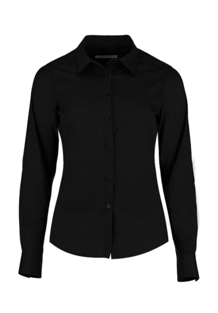  Women's Tailored Fit Poplin Shirt - Kustom Kit Black