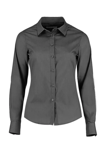  Women's Tailored Fit Poplin Shirt - Kustom Kit Graphite