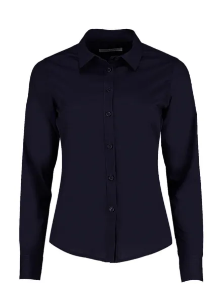  Women's Tailored Fit Poplin Shirt - Kustom Kit Dark Navy