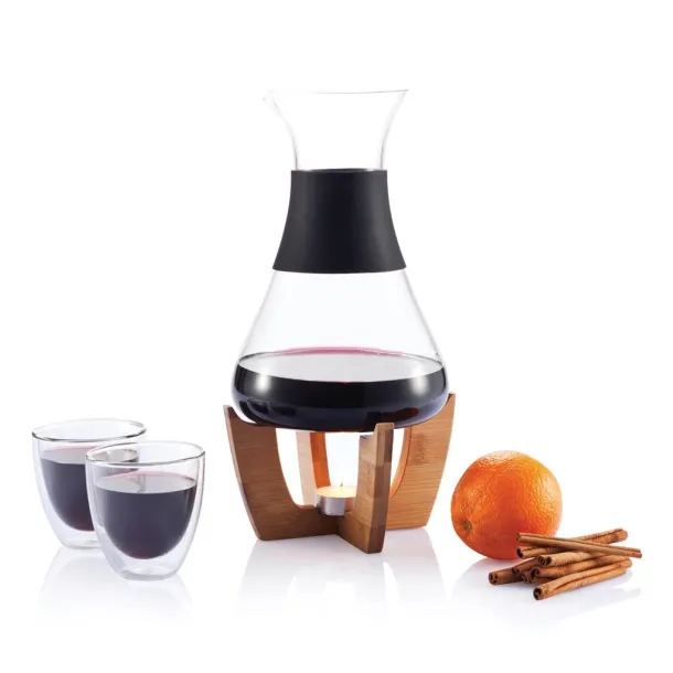  Glu mulled wine set with glasses Black Brown