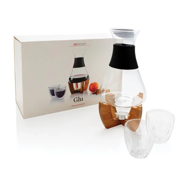  Glu mulled wine set with glasses Black Brown