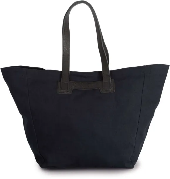  HANDBAG WITH LEATHER HANDLES - 310 g/m² - Kimood Night Navy